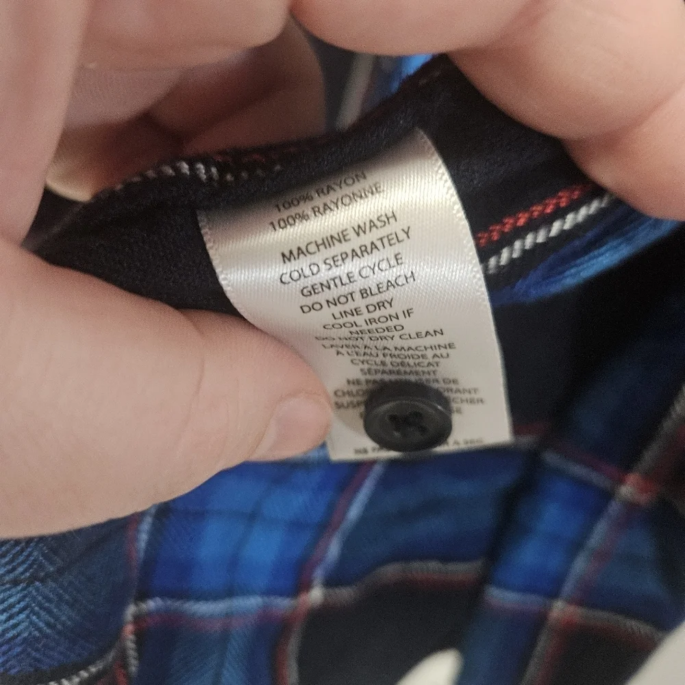 Beachlunchlounge Blue And Black Plaid Button Down Shirt! - Picture 3 of 6